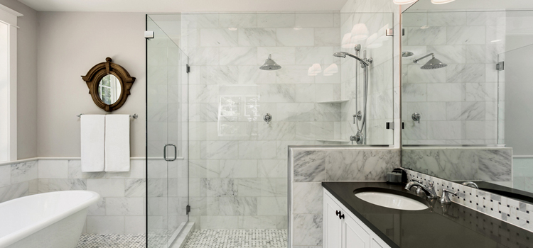 bathroom shower door installation in Galt